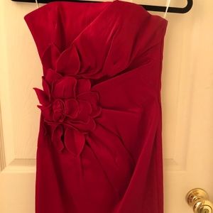 Red dress with flower Jessica McClintock